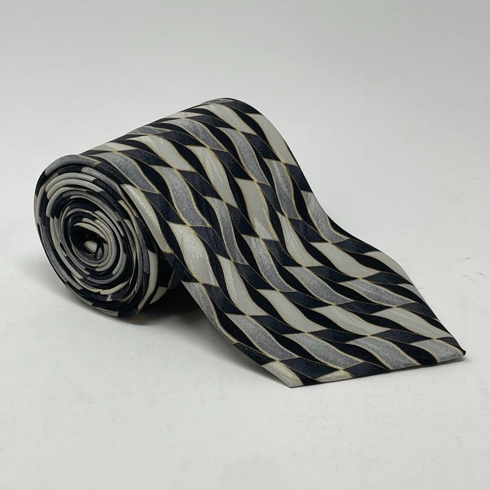 Marciani Couture Geometric Microfiber Long Tie Necktie